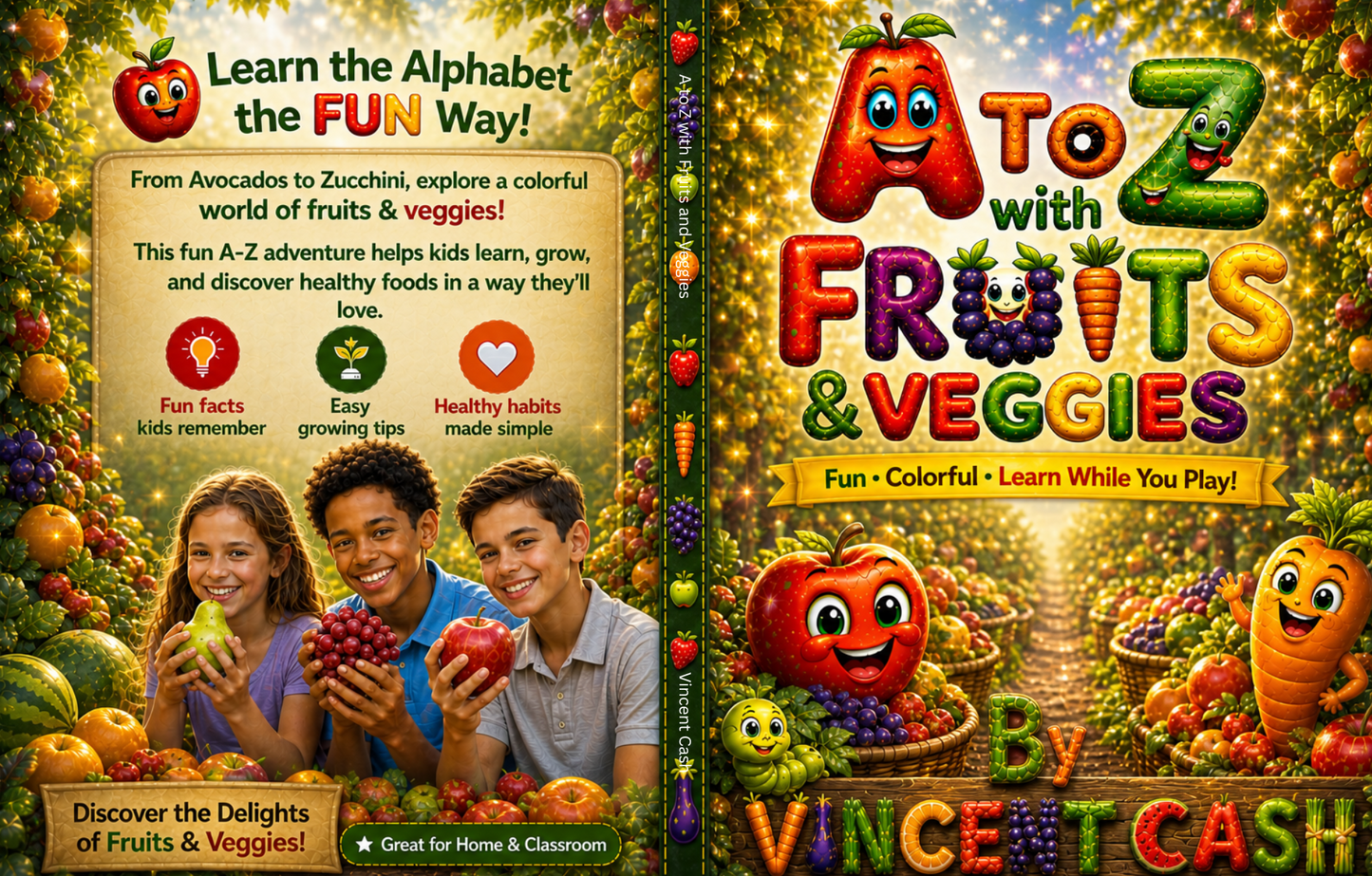 A to Z with Fruits and Veggies (Hardback)